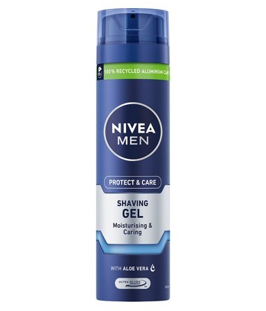 NIVEA Men Protect & Care Shaving Gel 200 ml, Mænd, Barbering, Skum, Sprit & Gel