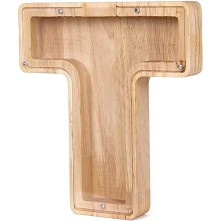 Personliga Brev Trä Spargris, AZ Bokstäver Myntbank Sparbössa med Tydliga Alfabet Klistermärken, Pengar Sparande Bank För Familj Jul Födelsedagspresen