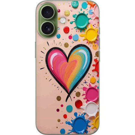 Yhteensopiva Puhelinkuori Apple iPhone 17 Rainbow Heart Splash