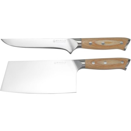 Mareld Knivsett med to kniver i europeisk tradisjon' - 'Lyst pakketre