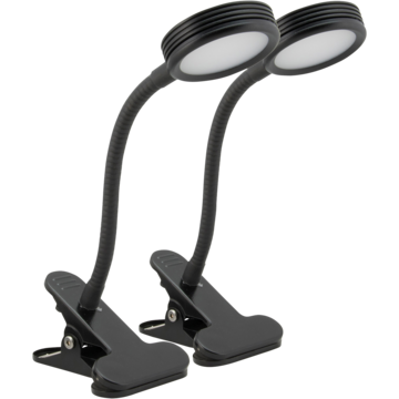 Klämlampa Svart 2-Pack