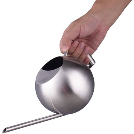 1L Børstet Rustfrit Stål Sfærisk Vandkande med Lang Tud