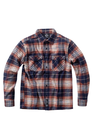 Flanellhemd West Coast Choppers Rigid Orange/Braun S