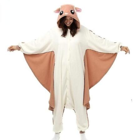 Animal Adult Kigurumi Flygande Ekorre Onesies Fest Halloween Mus Pajamas Cosplay Chipmuck Kostymer Nattkläder Jumpsuit- Perfekt Xl Xl