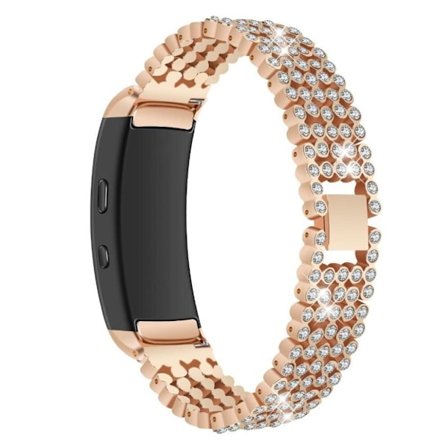 Samsung Gear Fit2 SM-360 urlänk zink legeringmaterial strasstenar - Rosenguld
