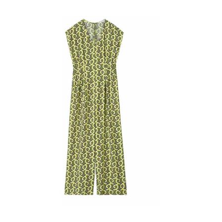 Mango Pleated details jumpsuit Grøn, Dame Buksedragter
