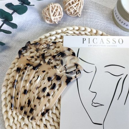 Minimalistisk Fransk Twist Hår Sidekam Hullet Skildpadde Skal