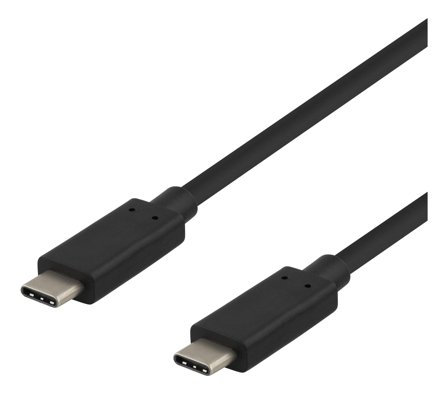Deltaco USB-kabel - USB-C (hann) til USB-C (hann) - USB 3.1 Gen 2 - 50 cm - svart