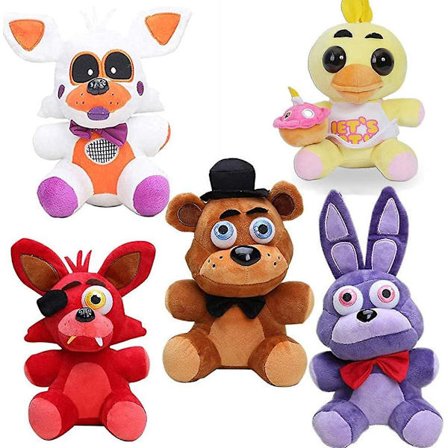Foxy The Pirate + Nightmare Bonnie + Freddy Fazbear + Chica Set Five Nights At Freddy's Plush Set Fnaf Plushies Fnaf Toys Sister Location For Children