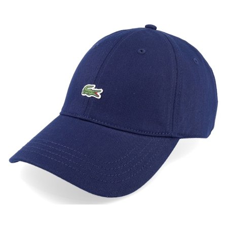 Lacoste - Sininen unconstructed Lippis - Small Logo 1 Navy Blue Dad Cap @ Hatstore