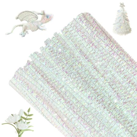 100 KPL Glitter Piippurassit | 6MM Kimaltelevat Piippurassit Askarteluun | 30CM Lasten DIY-askarteluihin, Joulukoristeiden Tekemiseen