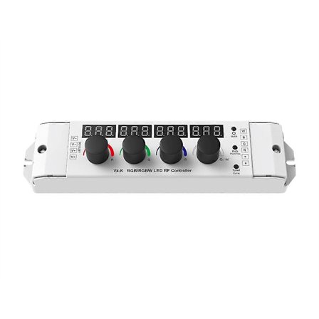 12-24VDC 4 Ratt Knapp RGB/RGBW LED Dimmer RF Kontroller 4CHx4A Digitalt Display Som RF Fjernkontroll for 4 Kanal LED Strips