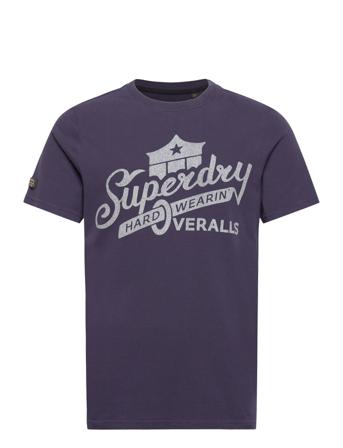 Vintage Script Style Ww Tee Blue Superdry