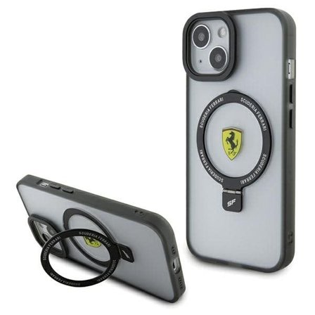 Ferrari FEHMP15SUSCAH iPhone 15 6.1" Transparent Hard Case Ring Stand MagSafe 2023 Collection