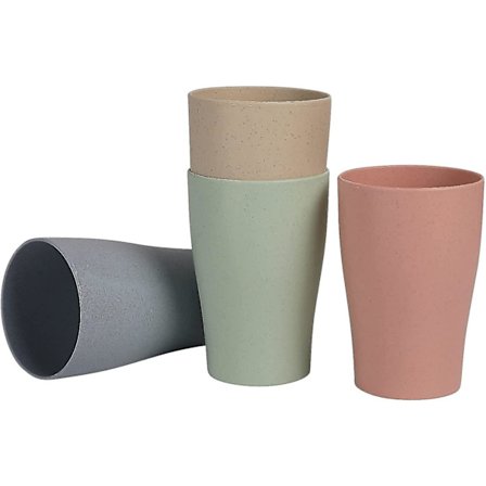 Muovimukit 300ml, 4 väriä, lasit, juomalasit, astianpesukoneen kestäviä