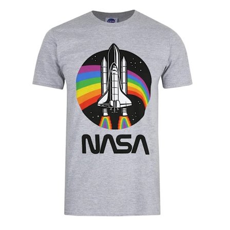 NASA Herr Regnbåge T-Shirt L Sportgrå