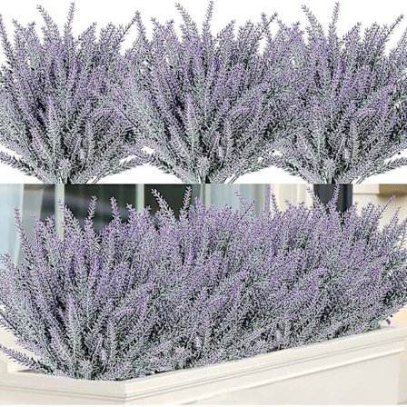 Dhrs 12 Bundter Kunstige Blomster Kunstig Lavendel Faux Plastik Lilla Blomster Til Hjem Bryllup K