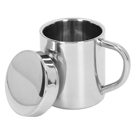 Rustfrie stål krus med doble vegger, knusesikre, isolerte reise-tekopper 9,5x7cm