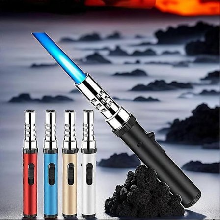 Lightsaber Butanlighter, Genopfyldelig Lightsaber Lighter Jetflammelighter til Grill BBQ Stearinlys Camping 1 stk Blå