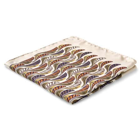 Virtuo | Brown Feather Silk Pocket Square for Men