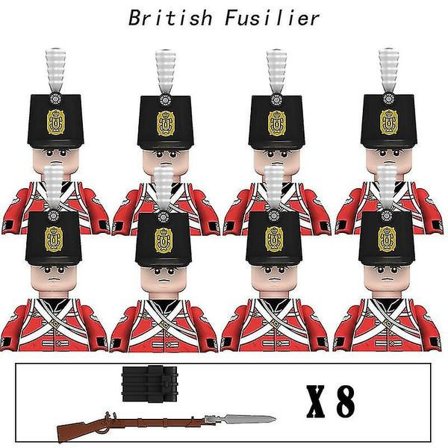 8 stk. militære napoleonske franske figurer byggeklodser middelalderlige britiske soldater ridder hær klodser legetøj til børn julegaver