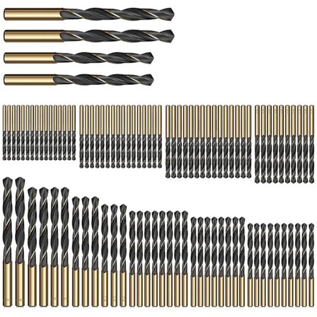 99-osainen HSS-kierreporanteräsarja 1,5 mm - 10 mm, sähkötyökalutarvikkeet, käytetään puun metallitöihin - ilman laatikkoa