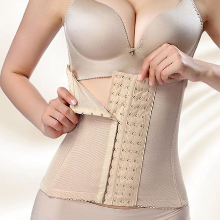 Waist trainer Bantningskorsett Body Shaper Modellering Bälte Shapewear Midja Cincher Fettkompressionsrem gördlar Fast Korsett 2022,beige