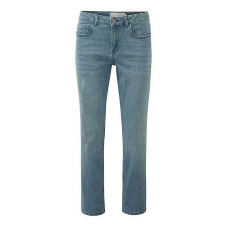 Yaya, Cotton blend straight jeans blue denim Blauw, Dames, Maat:L