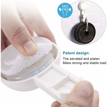 No-Mark stark självhäftande krok Sugkoppskrok för badrum utan hål (2 stycken tunna sugkoppskrokar), för hemköket,