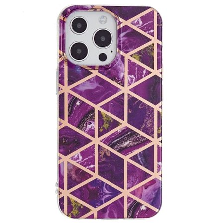 Marble iPhone 14 Pro Max Suojakotelo - Violetti