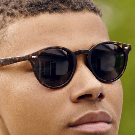 Ochelari de soare Wally Wade maro cu model țestoasă pentru bărbați - Ochelari de soare rotunzi