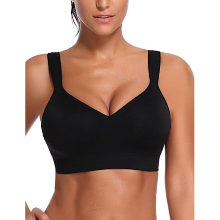 Sport-BH for kvinner, elastisk, helfarget, sømløs