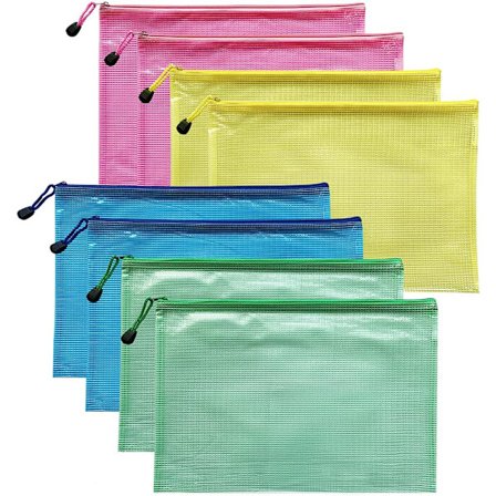 er File Zipper Bags Plastic Wallets Folder Extra Thick 8PCS (A5 Zip Bag)