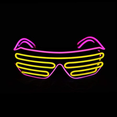 Glow Shutter Neon Rave -lasit El Wire -vilkkuvat LED-aurinkolasit Li