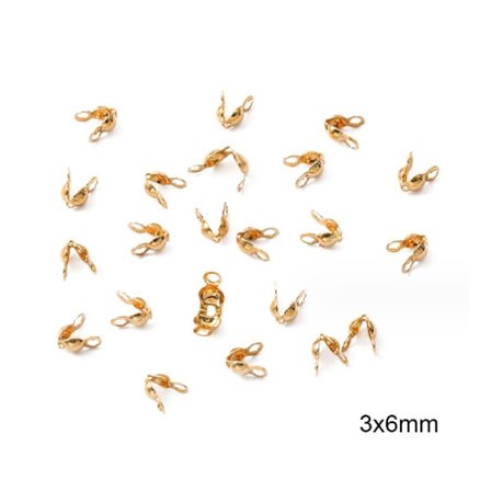 200 st Clamshells Crimp Bead Pläterade Ändlockar Guldpläterade Caps