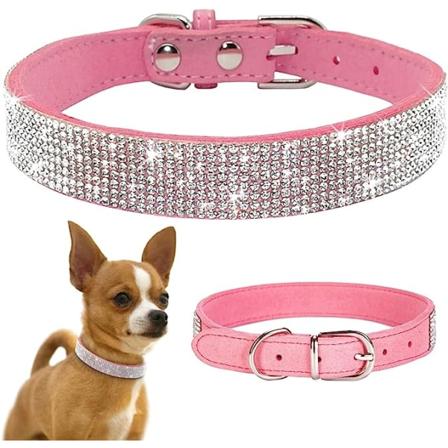 Rosa krage for små hunder og katter - S 1.5*37CM