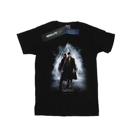 Fantastiska vidunder Girls Newt And Dumbledore Poster Bomull T-Shir Black 7-8 Years