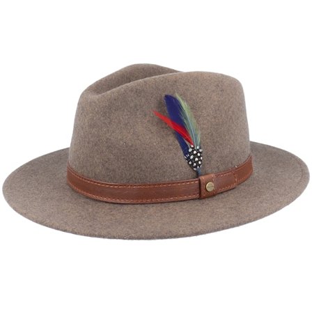 Stetson - Brown - fedora - Hat - Traveller Woolfelt Mix Brown Fedora - Hatstore