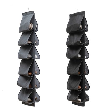 2-pack skoförvaringsväska - 12 fickor över dörren - hopfällbar för Ha