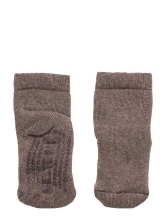 Cotton Socks - Anti-Slip Beige Melton