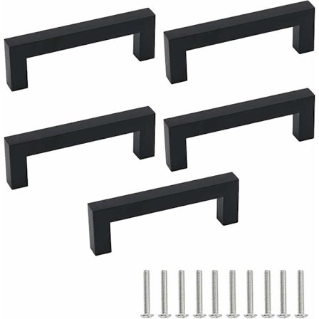 5 stk. svart rustfritt stål skap håndtak dørhåndtak hullspalte
