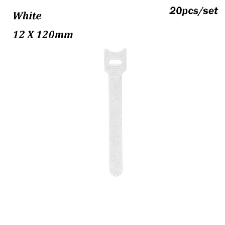 20 Kpl Kaapelinjärjestäjä Organizer Valkoinen 12 X 120 Mm