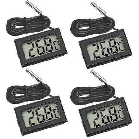 4-pack Digital LCD-termometer med extern sensor för kylskåp, frys, akvarium [JSR]