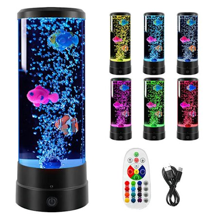 LED dekorationsljus LED dekorationsljus, lavalampa med 7 färgförändringar för hemmet, LED bordslampa, svart