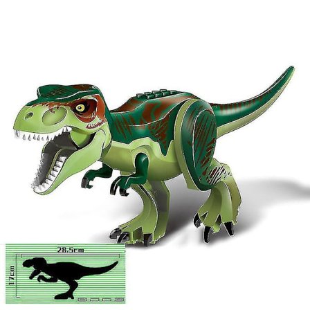 1 stk. Jurassic Stor Størrelse Dinosaur Byggeklodser T-rex Quetzalcoatlus Baryonyx Actionfigurer Børnelegetøj Gaver-WELLNGS T-Rex grøn