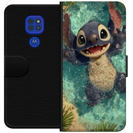 Yhteensopiva Lompakkokotelo Motorola Motorola Moto G9 Play Iloinen sininen fantasiolento joka leikkii kirkkaassa vedessä, kimalteleva energia, troopp