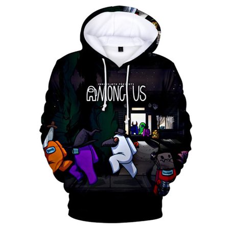 Among Us 3D Print Barn Huvtröjor Med Fickor Sweatshirt H