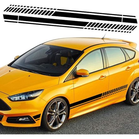 1 par 74,8'' Sports Racing Stripe Klistremerker for Bil Karosseri Dør Side Stripe Grafisk Vinyl Klistremerker Dekorasjon for Alle Biler SUV Truck Off-