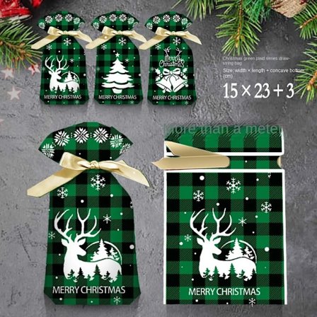 50 bitar jul godis påse tomten present påse jul dekoration