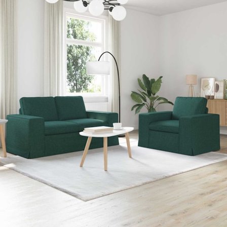 Soffa 120cm 2 pcs Mörkgrön Metall